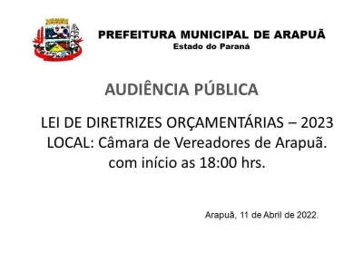 audiência pública ldo 2023 - data 11/04/2022