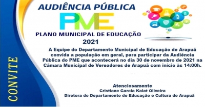 audiência pública plano municipal de educação